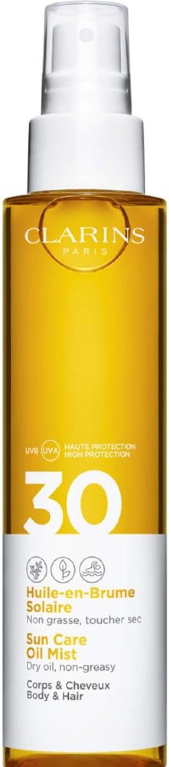 Soin Clarins Protection Corps | Clarins Huile-En-Brume Solaire Corps Et Cheveux Uva/Uvb Spf30