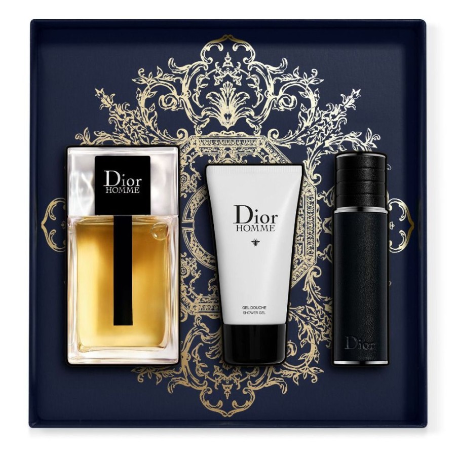 Parfum Homme DIOR Coffret Masculin | Dior Coffret Cadeau Dior Homme Eau De Toilette, Gel Douche Et Vaporisateur De Voyage