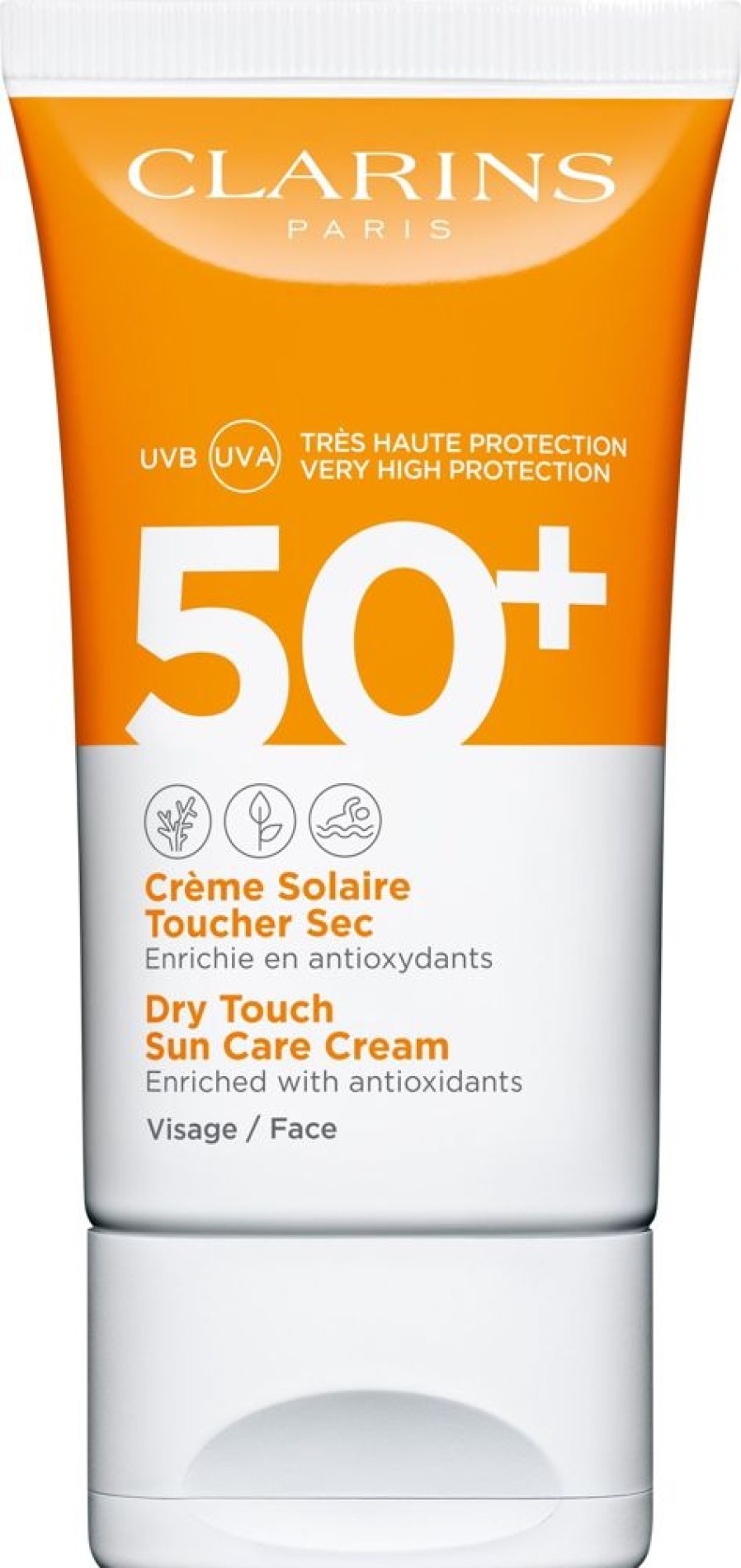 Soin Clarins Protection Visage | Clarins Creme Solaire Toucher Sec Visage Uva/Uvb 50+