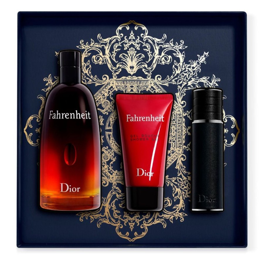 Parfum Homme DIOR Coffret Masculin | Dior Coffret Cadeau Fahrenheit Eau De Toilette, Gel Douche Et Vaporisateur De Voyage