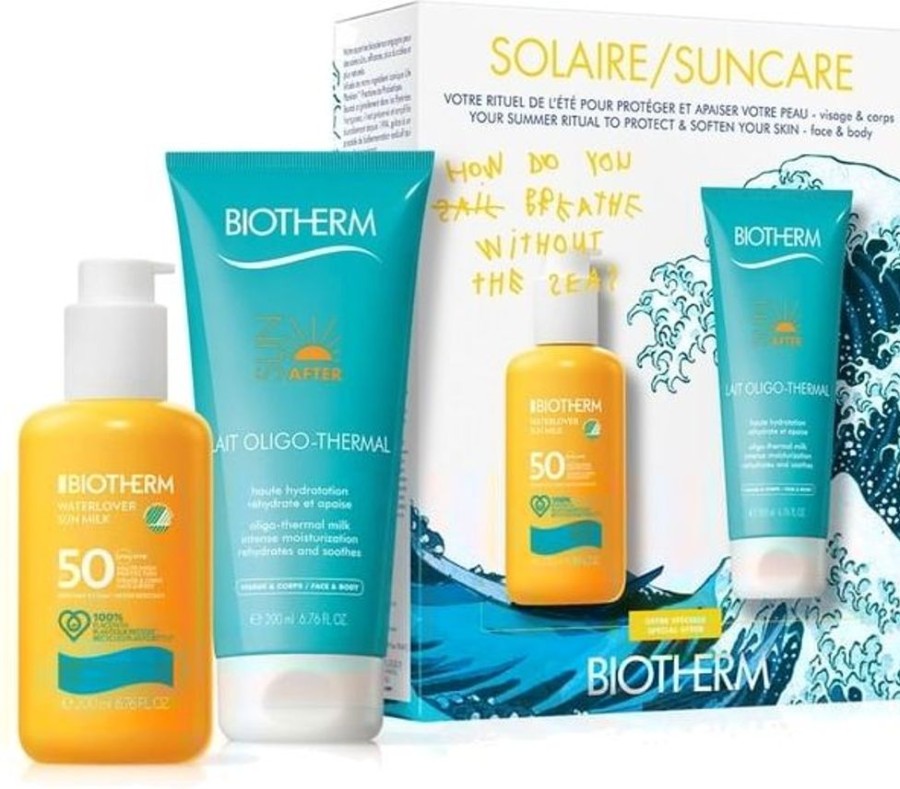 Soin Biotherm Apres-Soleil | Biotherm Coffret Solaire Waterlover Protege Et Apaise Votre Peau L'Ete